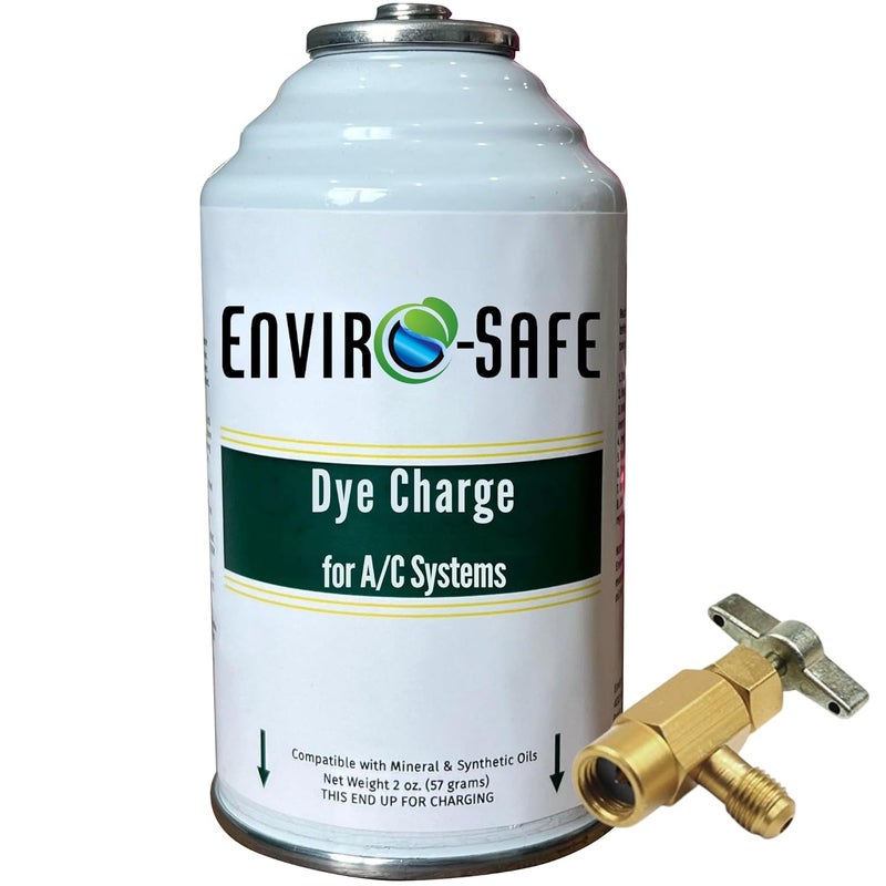 ENVIRO-SAFE UV Dye Charge – Leak Detector for R1234YF, R134a, R12, R22, R600a, R290 & More | Fluorescent AC Leak Detection Dye - Single Can (Include Top Tap) - Image 1